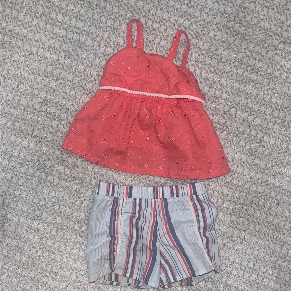 Penelope Mack Baby Girl red white and blue matching set 12M Spring Summer